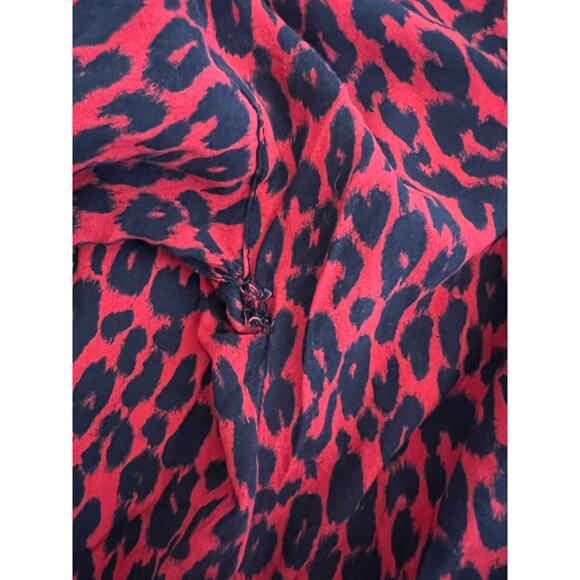 IRO Long Sleeve Button Front Side Slit Leopard Pirae Dress Red Womens Size 34 - Picture 16 of 16